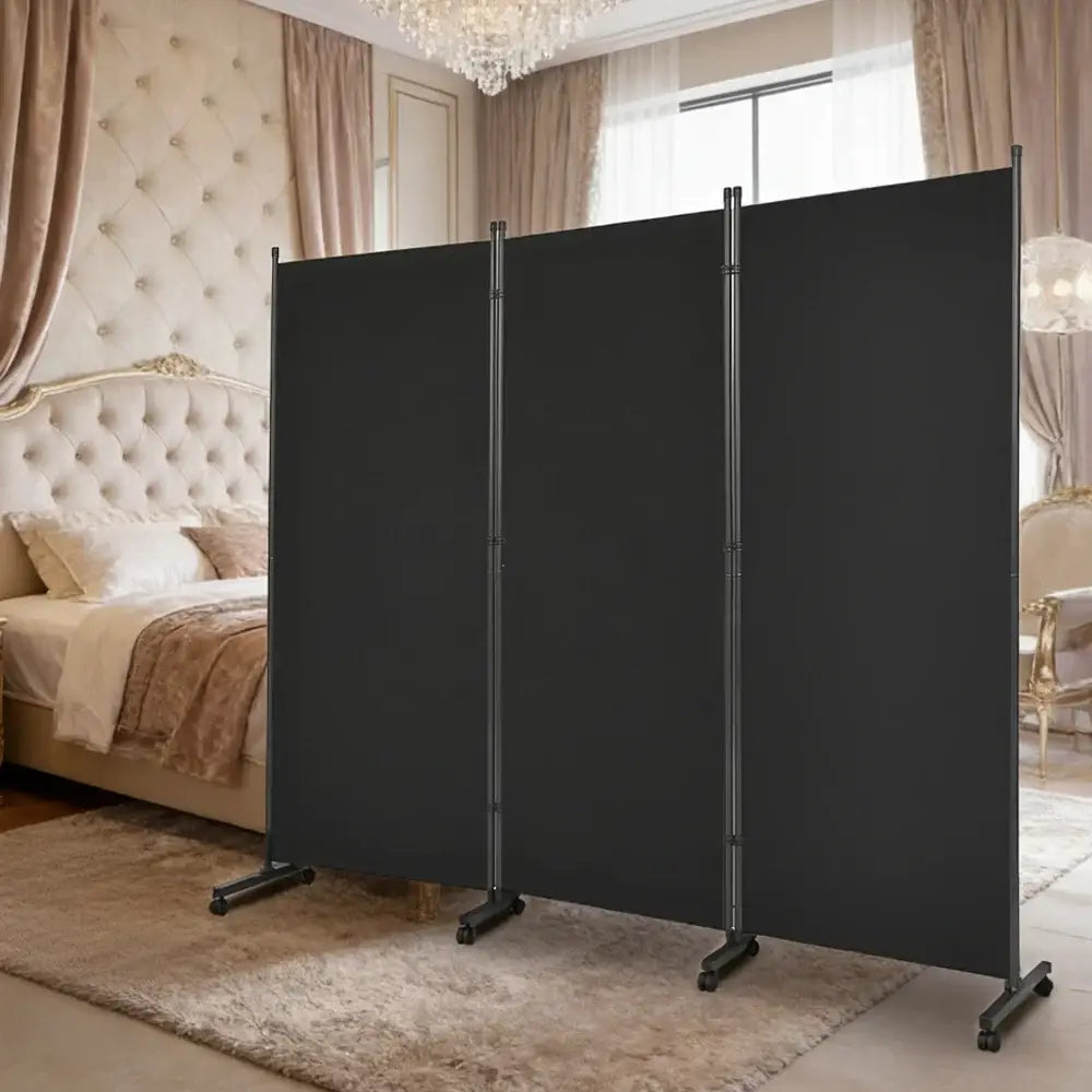 Paravent mobile pliable sur roulettes – cloison de séparation – détail 10