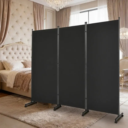 Paravent mobile pliable sur roulettes – cloison de séparation – détail 10