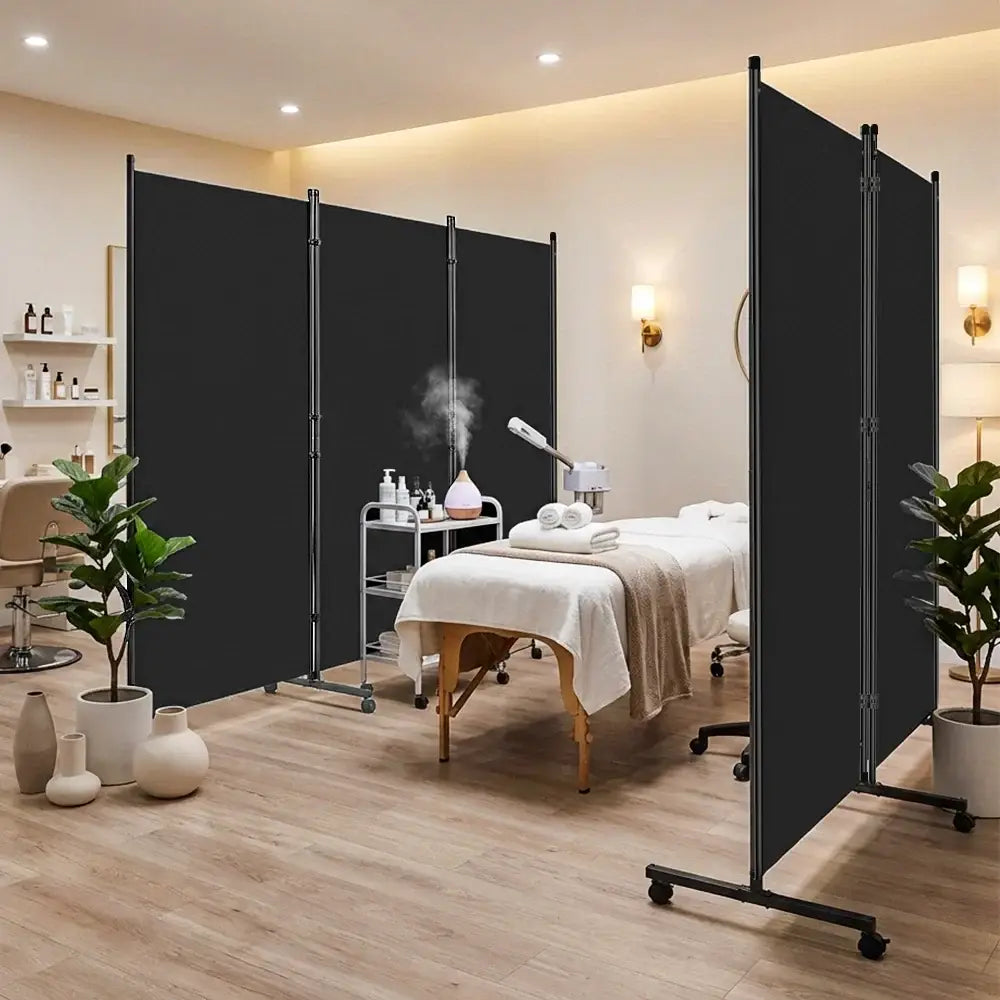 Paravent mobile pliable sur roulettes – cloison de séparation – détail 27