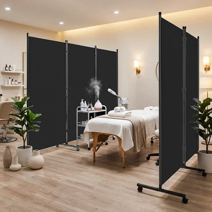 Paravent mobile pliable sur roulettes – cloison de séparation – détail 27