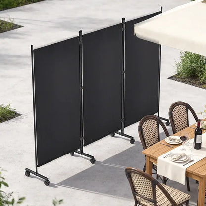 Paravent mobile pliable sur roulettes – cloison de séparation – détail 4