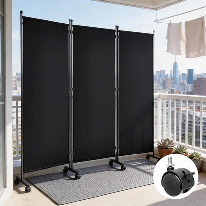 Paravent mobile pliable sur roulettes – cloison de séparation – détail 5
