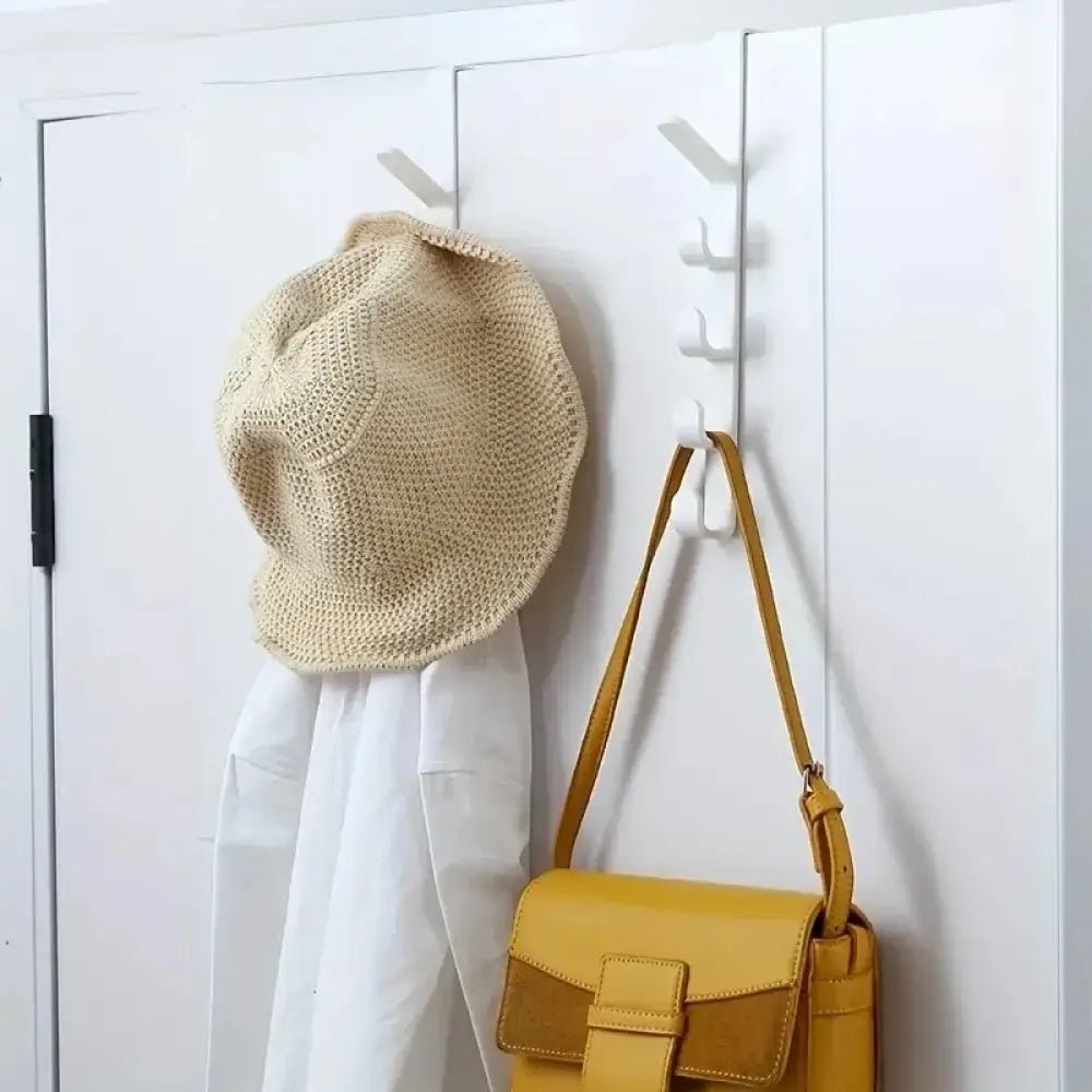 Patère de porte 5 crochets sans perçage – noir ou blanc - Patère de porte