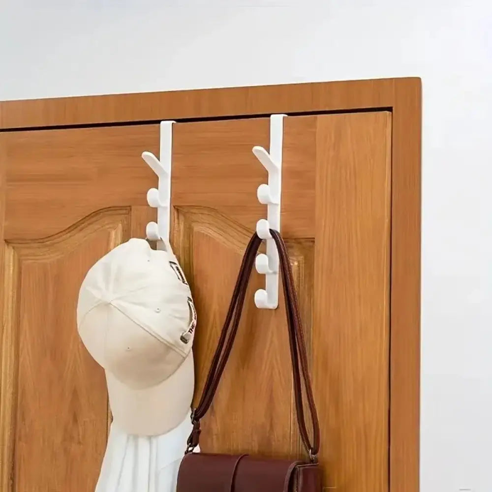 Patère de porte 5 crochets sans perçage – noir ou blanc - Patère de porte