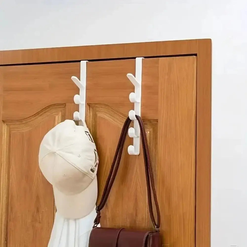 Patère de porte 5 crochets sans perçage – noir ou blanc - Patère de porte