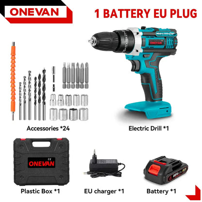 Perceuse-visseuse sans fil 18 V 38 Nm – 1 ou 2 batteries - 1 batterie – bleu / Prise européenne / Allemagne
