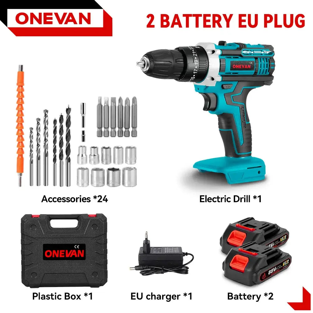 Perceuse-visseuse sans fil 18 V 38 Nm – 1 ou 2 batteries - 2 batteries – bleu / Prise européenne / Allemagne