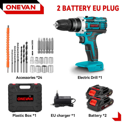 Perceuse-visseuse sans fil 18 V 38 Nm – 1 ou 2 batteries - 2 batteries – bleu / Prise européenne / Allemagne