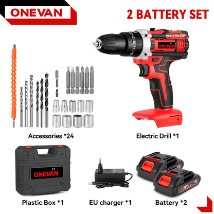 Perceuse-visseuse sans fil 18 V 38 Nm – 1 ou 2 batteries - 2 batteries – rouge / Prise européenne / France