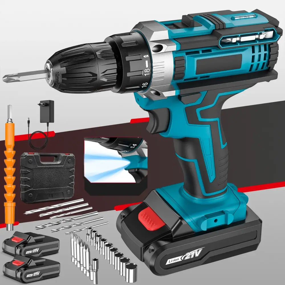 Perceuse visseuse Sans Fil Puissant Avec Double Vitesse Et Deux Batteries