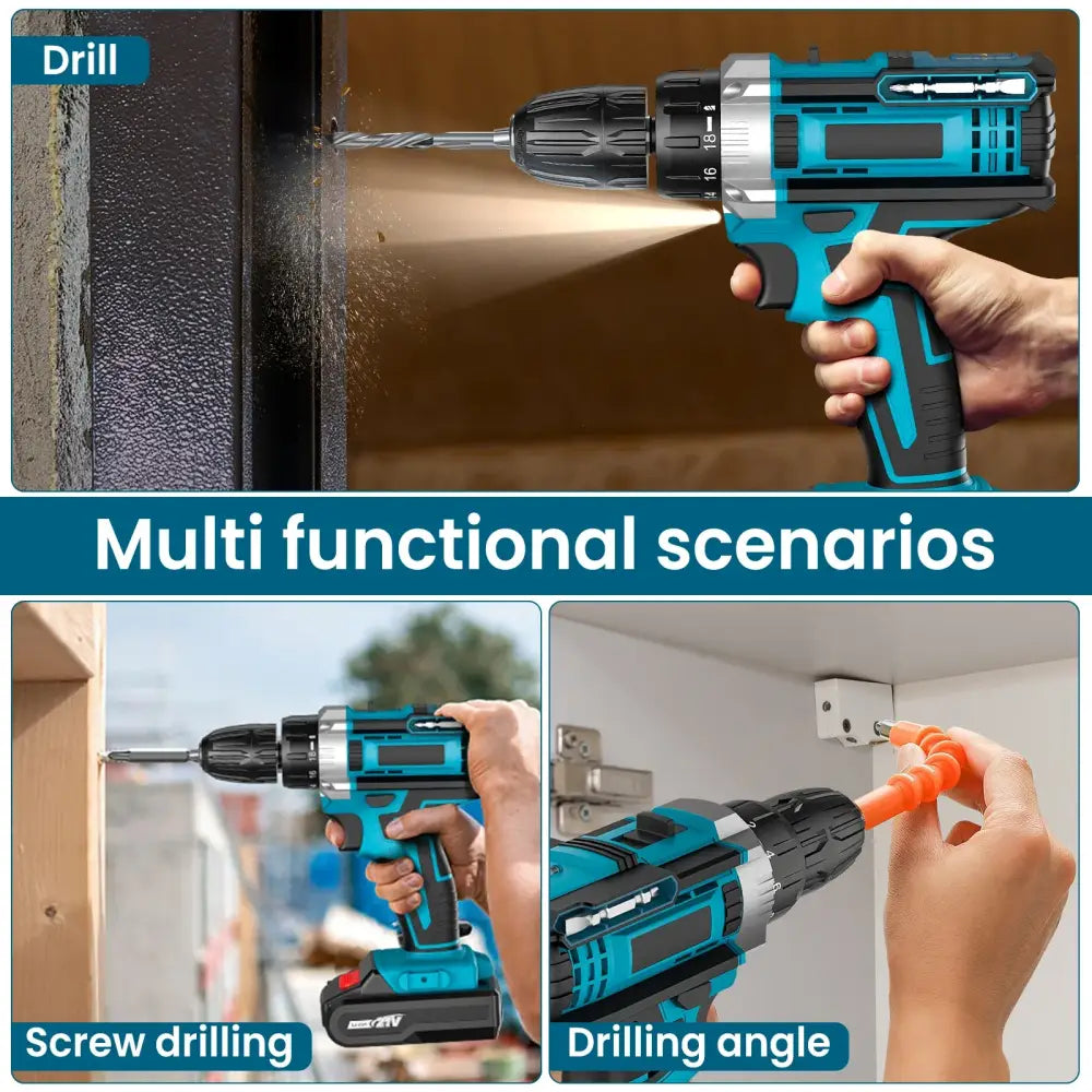 Perceuse visseuse Sans Fil Puissant Avec Double Vitesse Et Deux Batteries