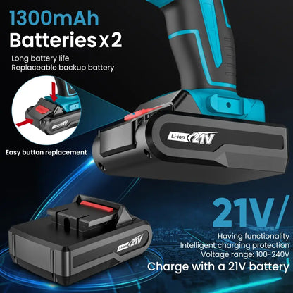Perceuse visseuse Sans Fil Puissant Avec Double Vitesse Et Deux Batteries