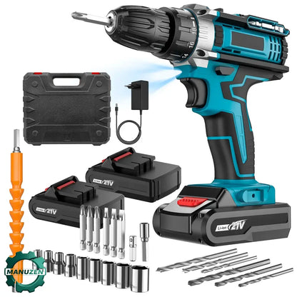 Perceuse visseuse Sans Fil Puissant Avec Double Vitesse Et Deux Batteries