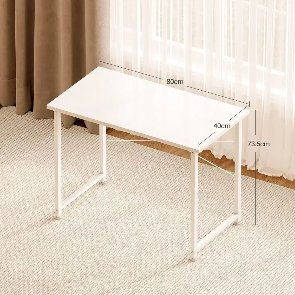 Petit bureau coleshome d'ordinateur 80 × 40 cm blanc pour petits espaces