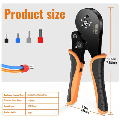 Pince à sertir HSC8 16-6 – embouts de câblage 0,08 à 16 mm² - Orange / France - Pince à sertir pour embouts de câblage