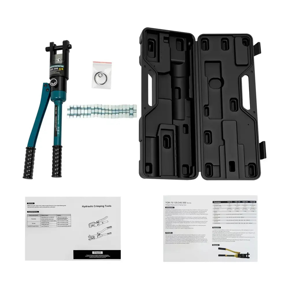 Pince à sertir hydraulique 120 kN – 16 à 300 mm² 11 matrices - Vert et noir / France - Pince à sertir hydraulique