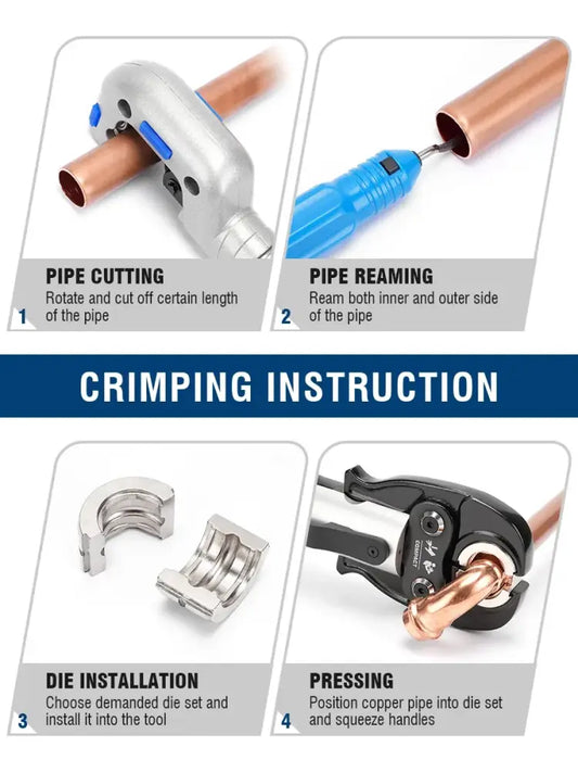 Pince à sertir hydraulique pour tubes cuivre et PEX – TH/U/V/M