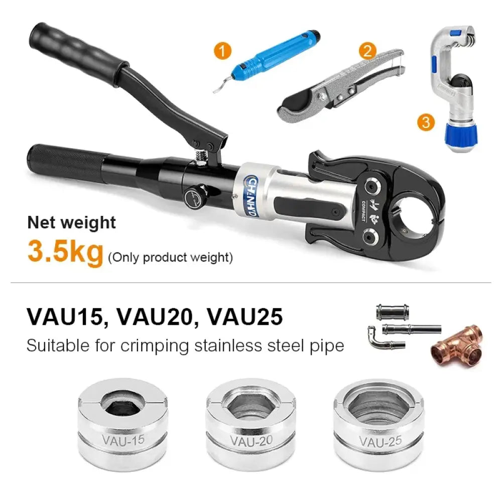 Pince à sertir hydraulique pour tubes cuivre et PEX – TH/U/V/M Profil VAU – standard australien Pologne