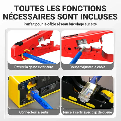 Pince à sertir RJ45 Pass Through – Cat7 à Cat5e RJ11 - Pince à sertir RJ45