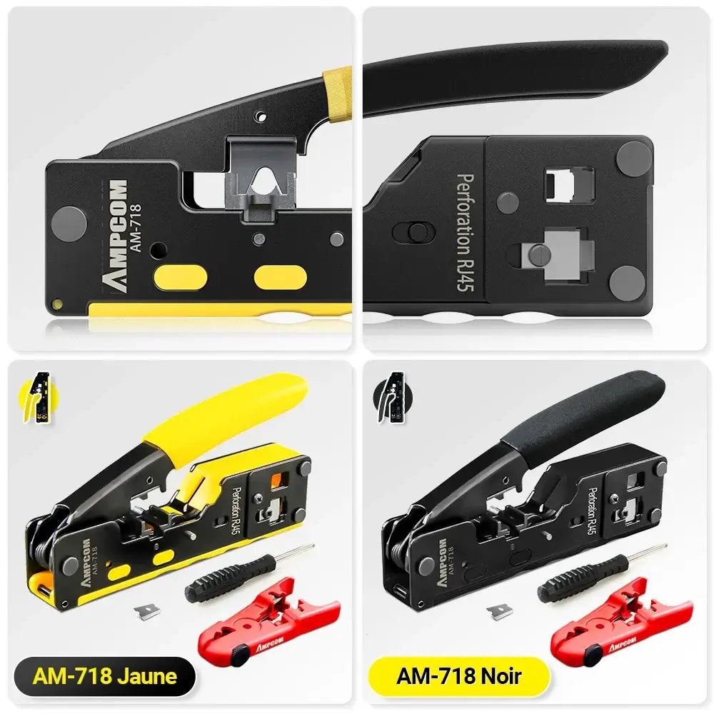 Pince à sertir RJ45 Pass Through – Cat7 à Cat5e RJ11 - Pince à sertir RJ45