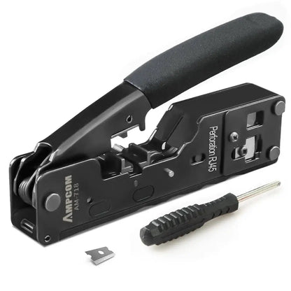 Pince à sertir RJ45 Pass Through – Cat7 à Cat5e RJ11 - Noir – avec lame et tournevis / Chine – offre non publiée