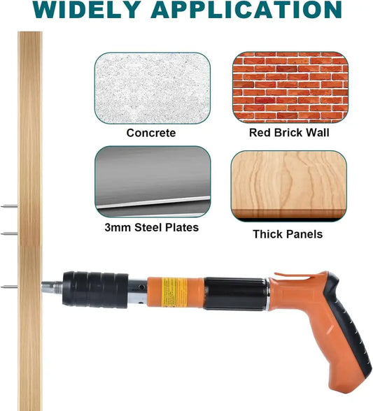 Pistolet à Clous Manuel en Acier Silencieux Double Pour Béton Kit 220