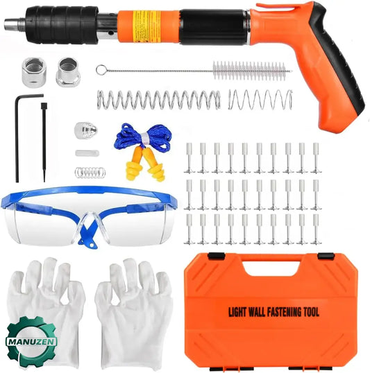 Pistolet à Clous Manuel en Acier Silencieux Double Pour Béton Kit 220 220 clous France
