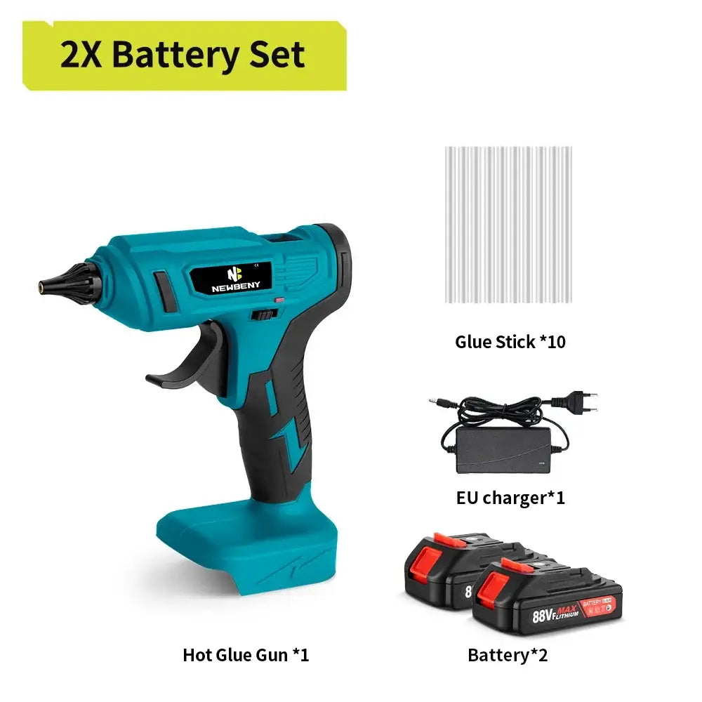 Pistolet à colle chaude sans fil 18 V 280 °C – 2 batteries - Avec 2 batteries / Allemagne / Prise européenne - Pistolet