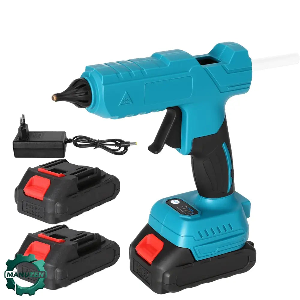 Pistolet à colle sans fil avec 2 batteries – chauffe rapide - Avec 2 batteries / Espagne / Prise européenne - Pistolet