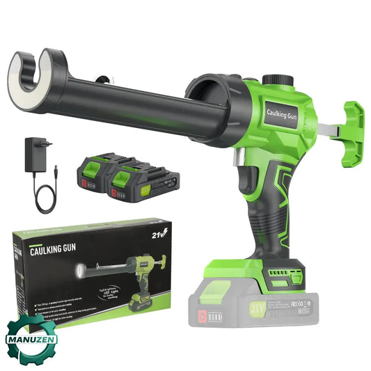 Pistolet À Mastic Sans Fil LED Pour Remplissage Et Étanchéité Vert 2 Batteries avec lumière LED EU Pologne