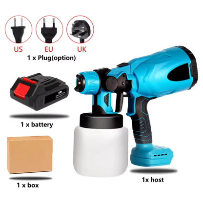 Pistolet à Peinture Sans Fil HVLP – Batterie Incluse - Bleu / France - Pulvérisateurs de peinture