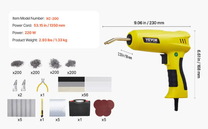 Pistolet De Soudage Plastique 220W Kit Avec 800 Et 1200 Agrafes Chaudes