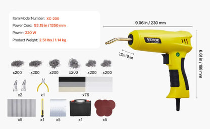Pistolet De Soudage Plastique 220W Kit Avec 800 Et 1200 Agrafes Chaudes