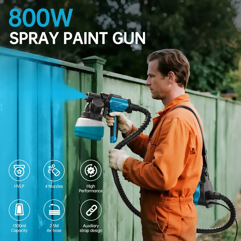 Pistolet peinture HVLP 800 W – godet 1,3 L - Bleu / Allemagne - pistolet peinture HVLP 800 W