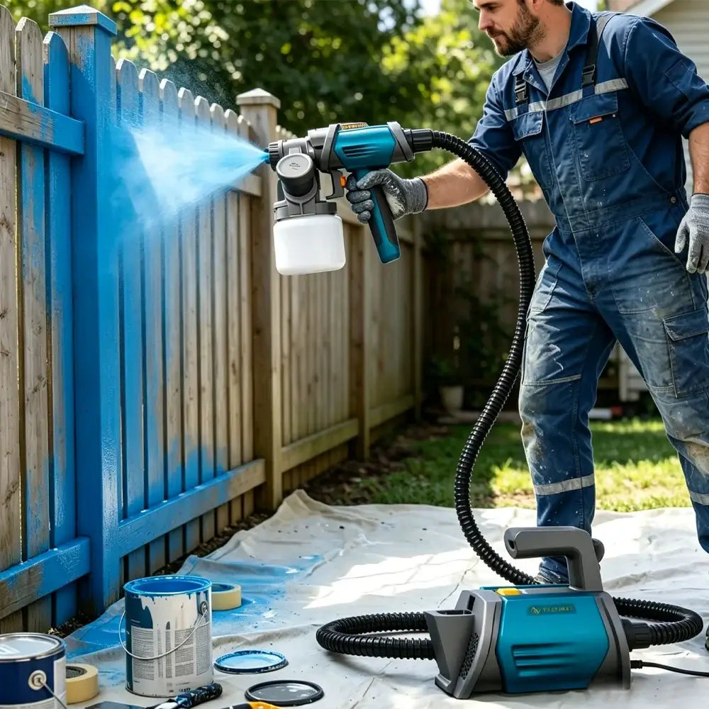 Pistolet peinture HVLP 800 W – godet 1,3 L - Bleu / Allemagne - pistolet peinture HVLP 800 W