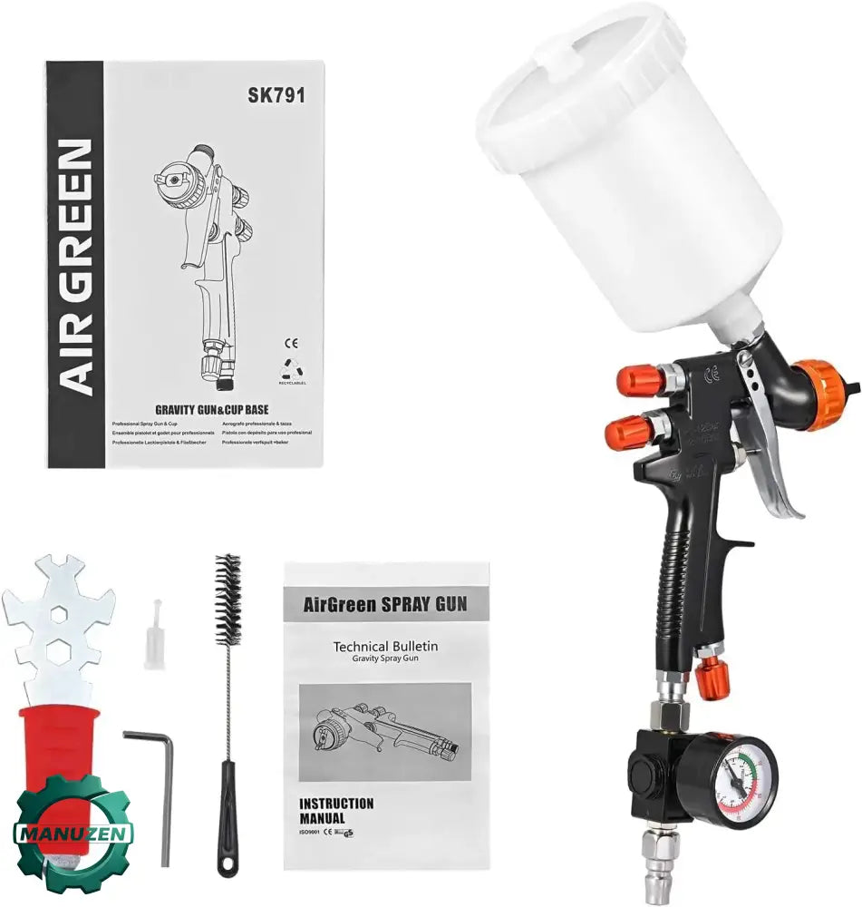 Pistolet peinture HVLP à gravité – buse 1,3 mm - Allemagne / Rouge - pistolet peinture HVLP buse 1.3 mm