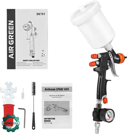 Pistolet peinture HVLP à gravité – buse 1,3 mm - Allemagne / Rouge - pistolet peinture HVLP buse 1.3 mm