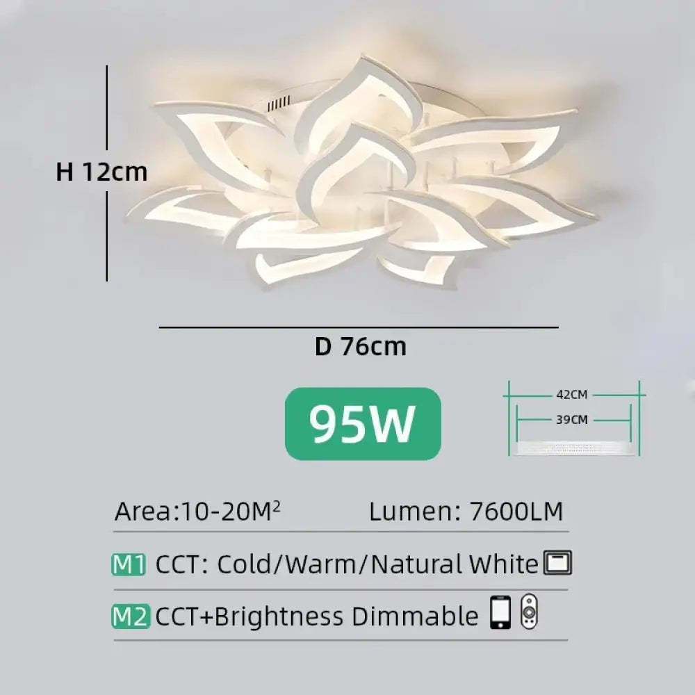 Plafonnier LED floral à intensité réglable - 10 éléments / Intensité réglable - plafonnier LED dimmable