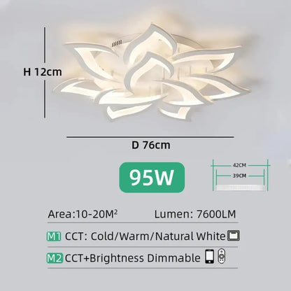Plafonnier LED floral à intensité réglable - 10 éléments / Intensité réglable - plafonnier LED dimmable