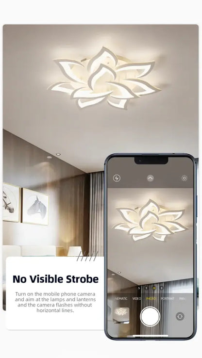Plafonnier LED floral à intensité réglable - plafonnier LED dimmable