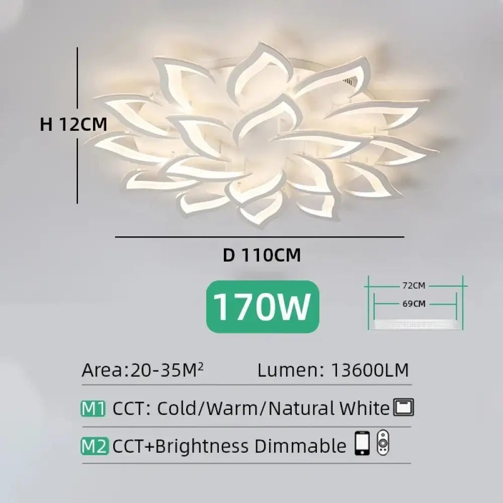Plafonnier LED floral à intensité réglable - plafonnier LED dimmable