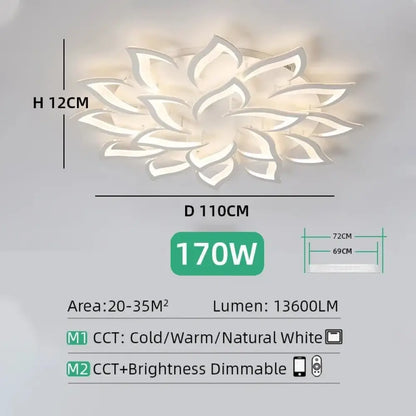 Plafonnier LED floral à intensité réglable - plafonnier LED dimmable