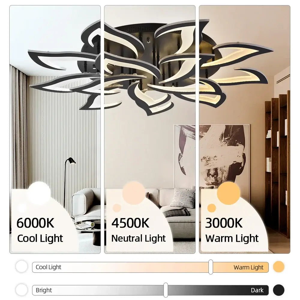 Plafonnier LED floral à intensité réglable - plafonnier LED dimmable