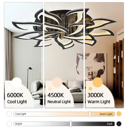 Plafonnier LED floral à intensité réglable - plafonnier LED dimmable