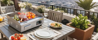 Plancha électrique inox de comptoir 220 V – 50 à 300 °C – photo produit 2
