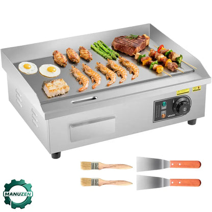 Plancha électrique inox de comptoir 220 V – 50 à 300 °C – vue principale