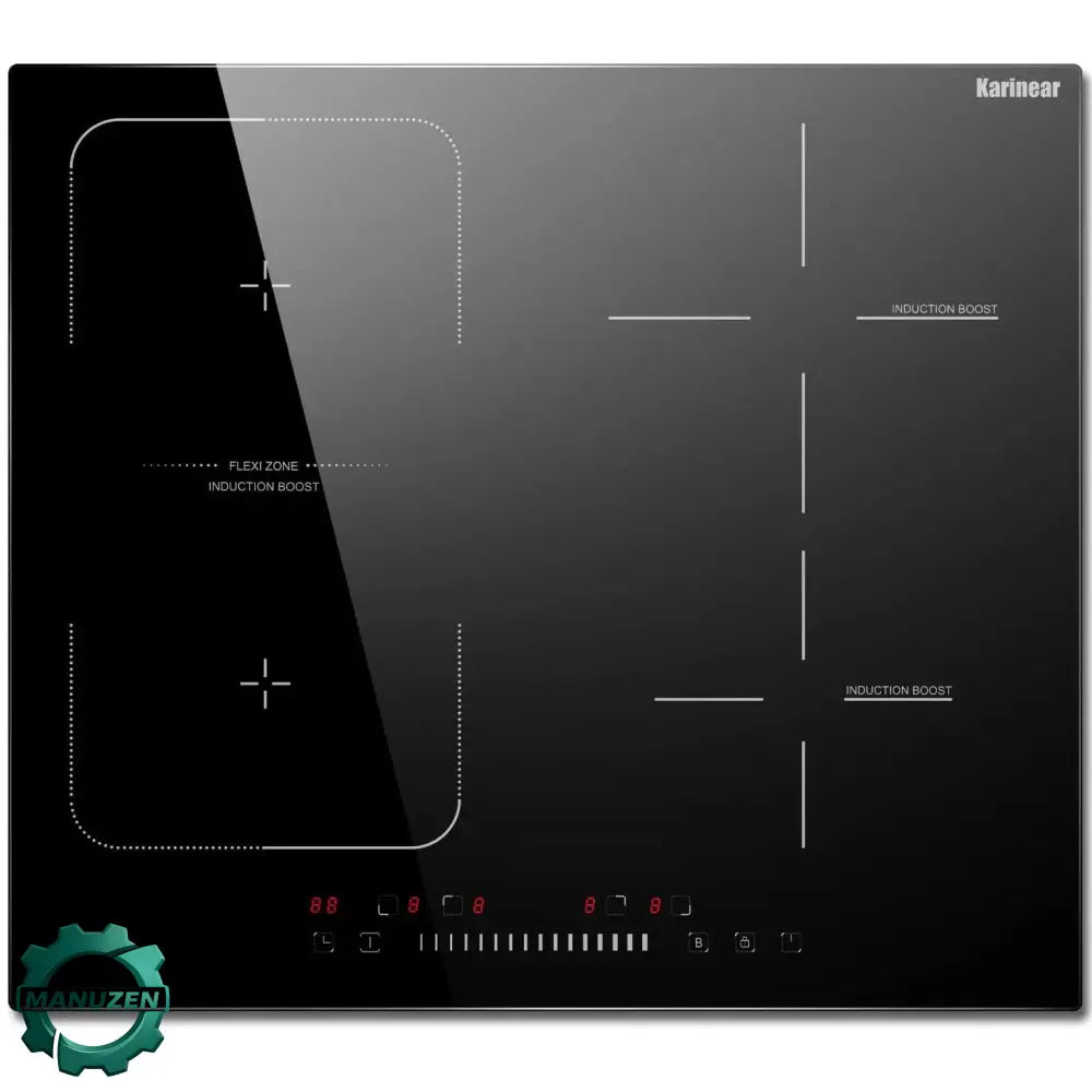 Plaque induction 4 feux 60 cm 7200 W – zone flexible – vue 1