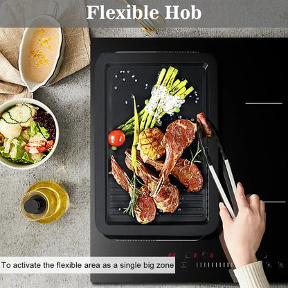 Plaque induction 4 feux 60 cm 7200 W – zone flexible – vue 2
