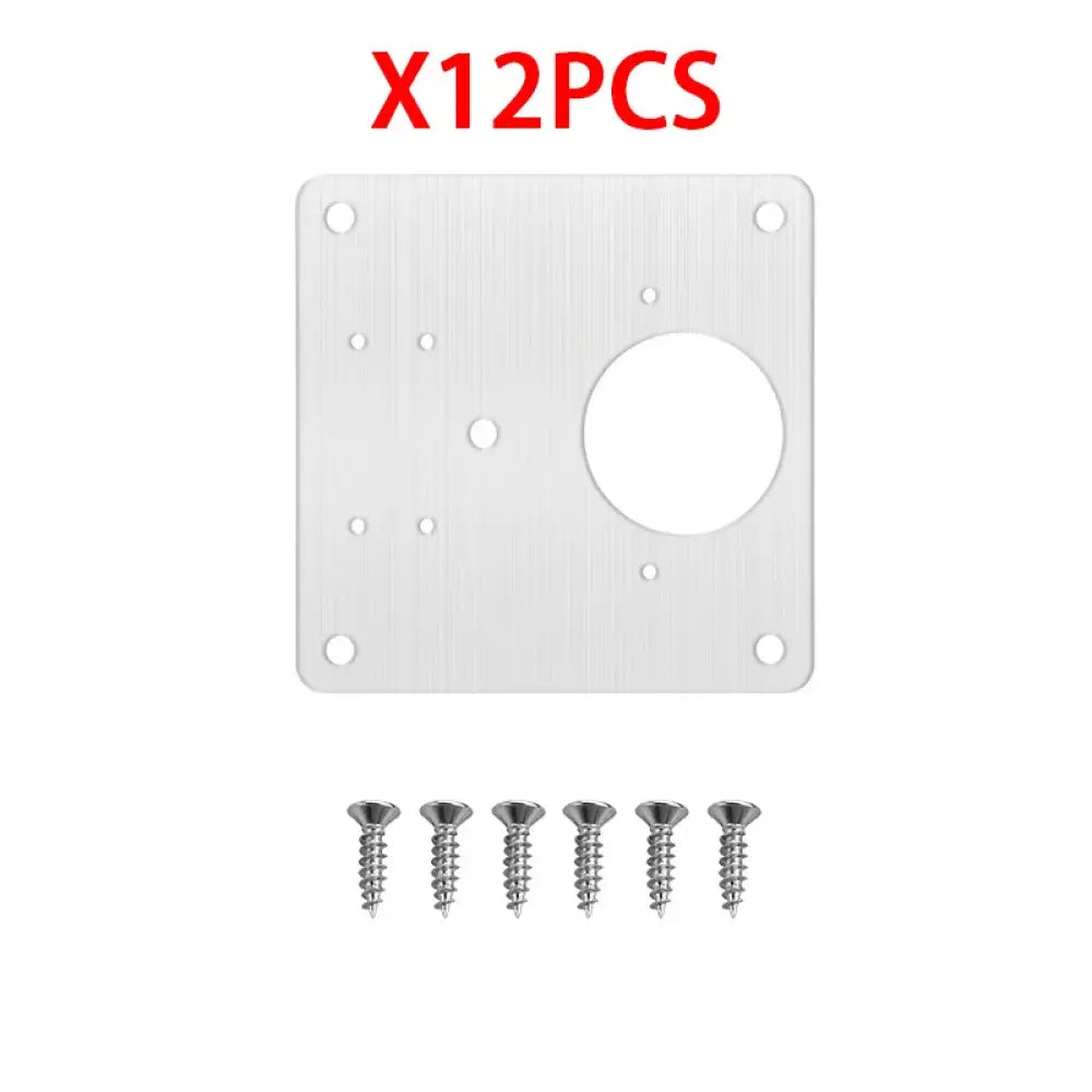Plaques de réparation pour charnières 35 mm – acier inoxydable - Lot de 12 plaques / Espagne - Plaques de réparation de