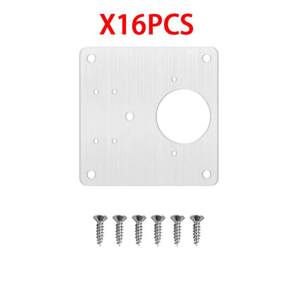 Plaques de réparation pour charnières 35 mm – acier inoxydable - Lot de 16 plaques / République tchèque - Plaques de